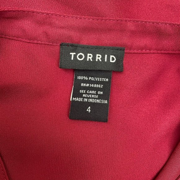 Torrid Burgundy Button Down Shirt - Picture 7 of 8